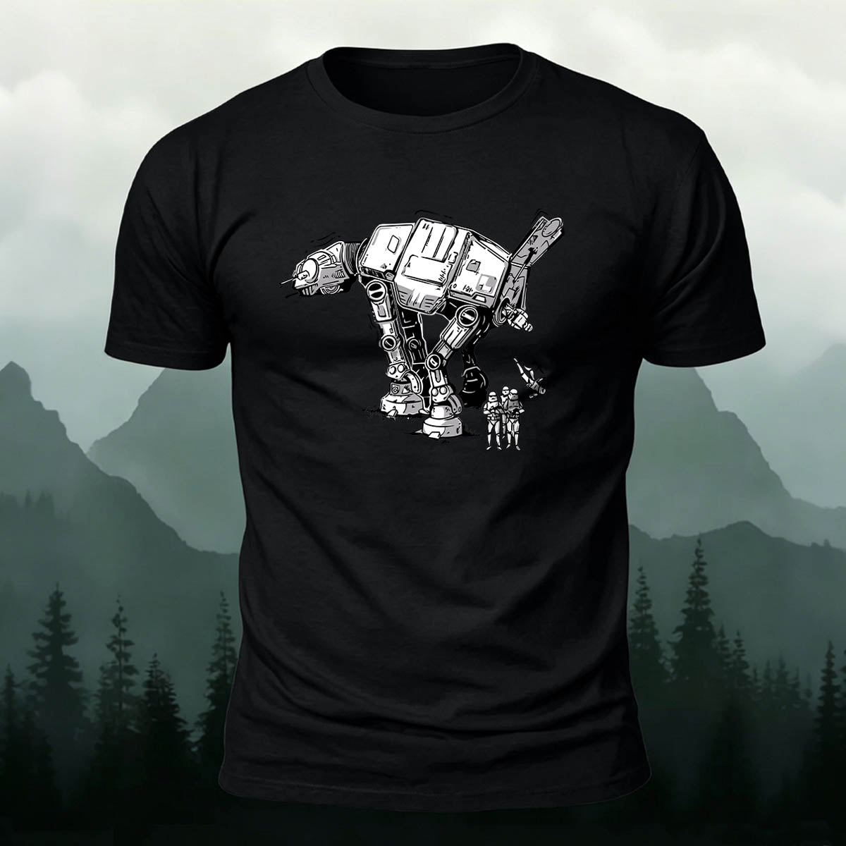 Sci-Fi ATAT Trooper Premium Cotton Casual Tee
