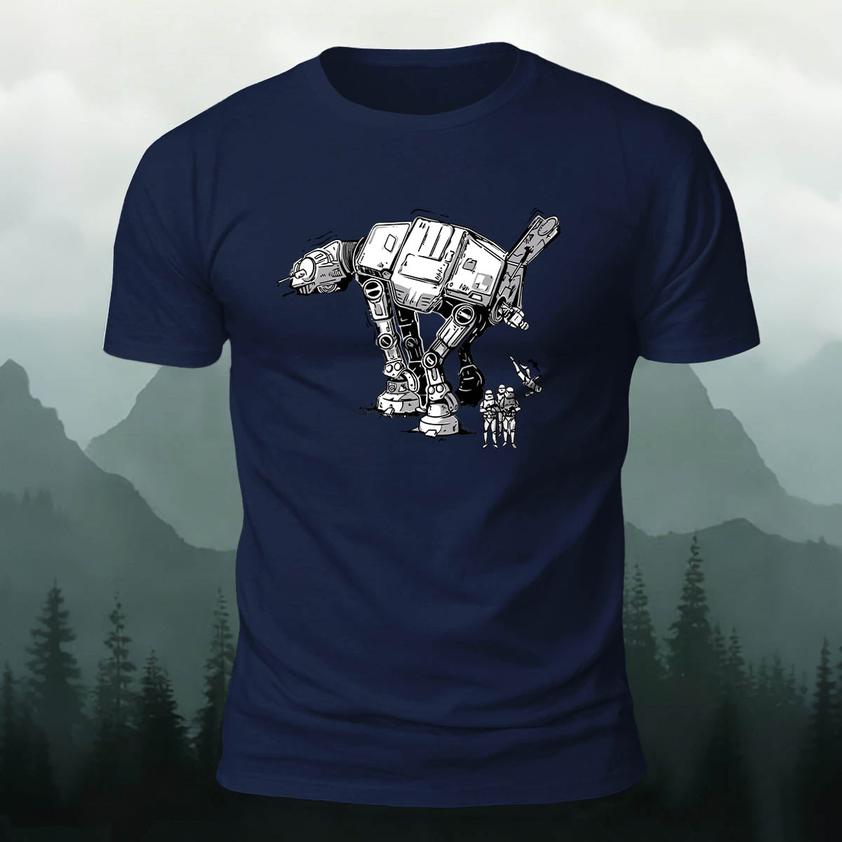 Sci-Fi ATAT Trooper Premium Cotton Casual Tee