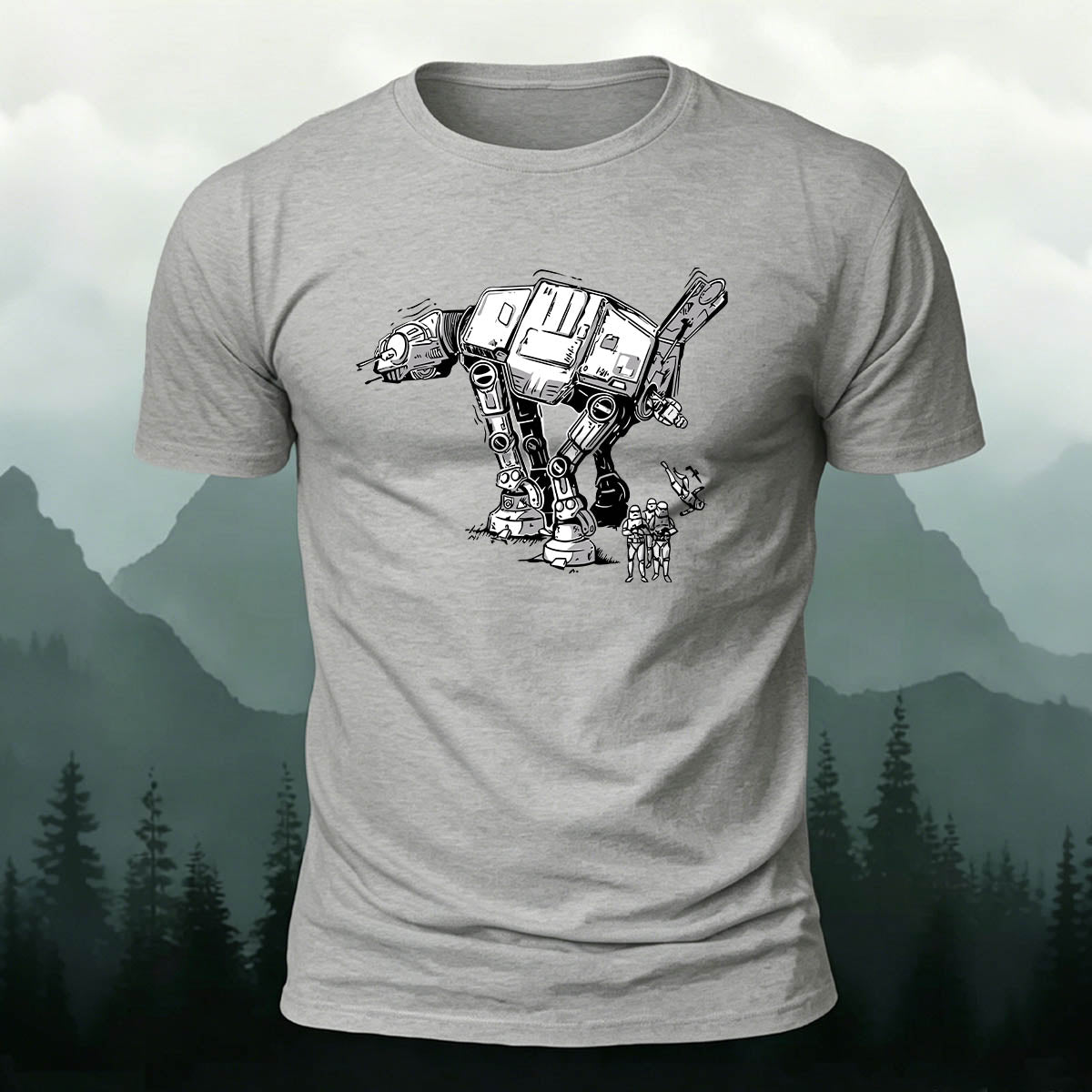 Sci-Fi ATAT Trooper Premium Cotton Casual Tee