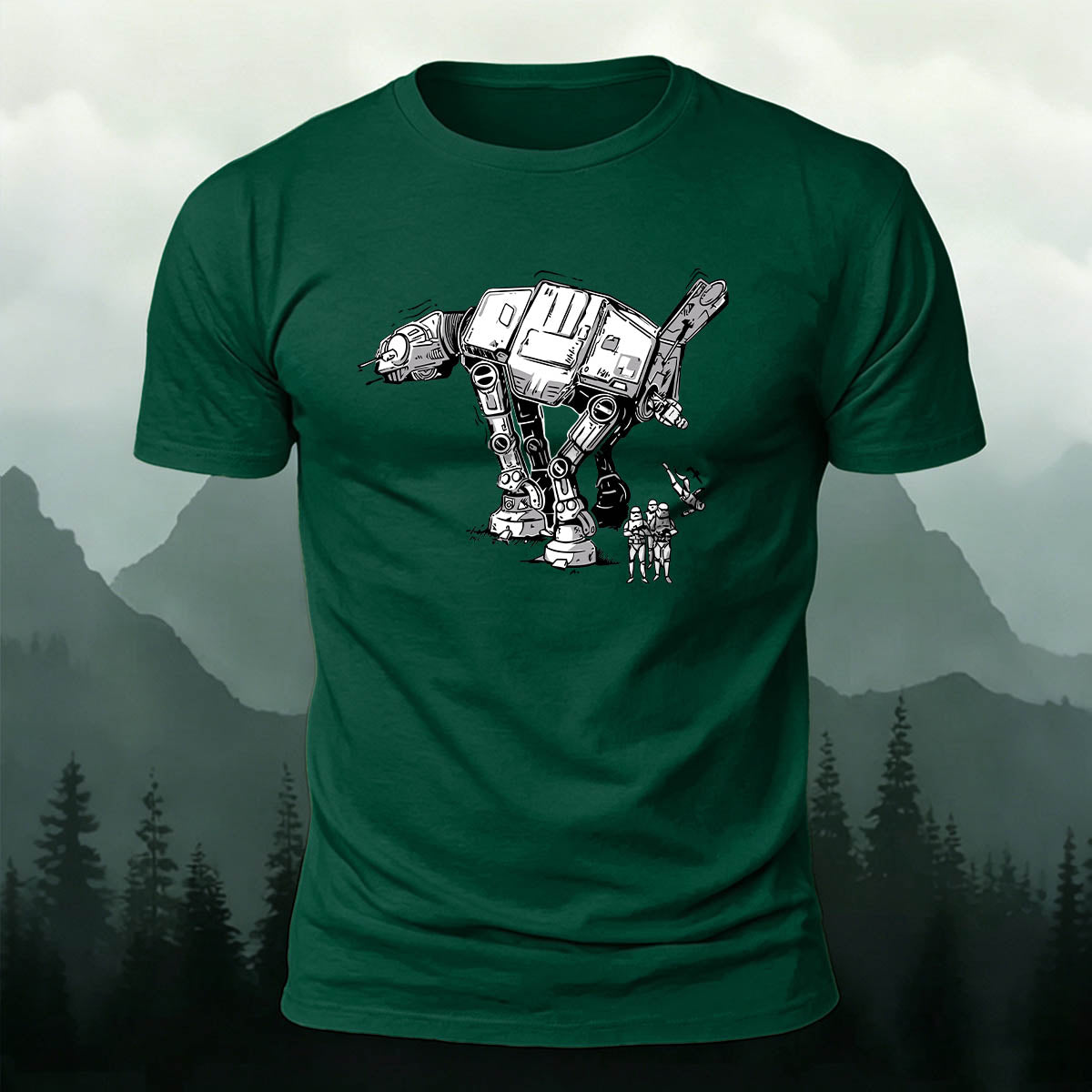 Sci-Fi ATAT Trooper Premium Cotton Casual Tee