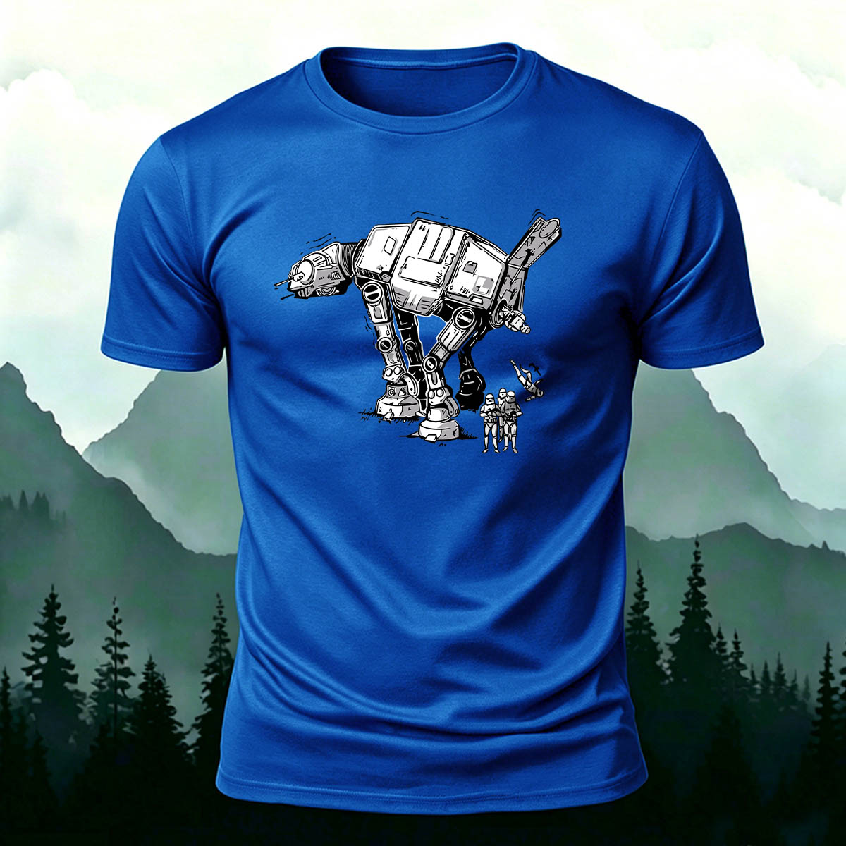 Sci-Fi ATAT Trooper Premium Cotton Casual Tee
