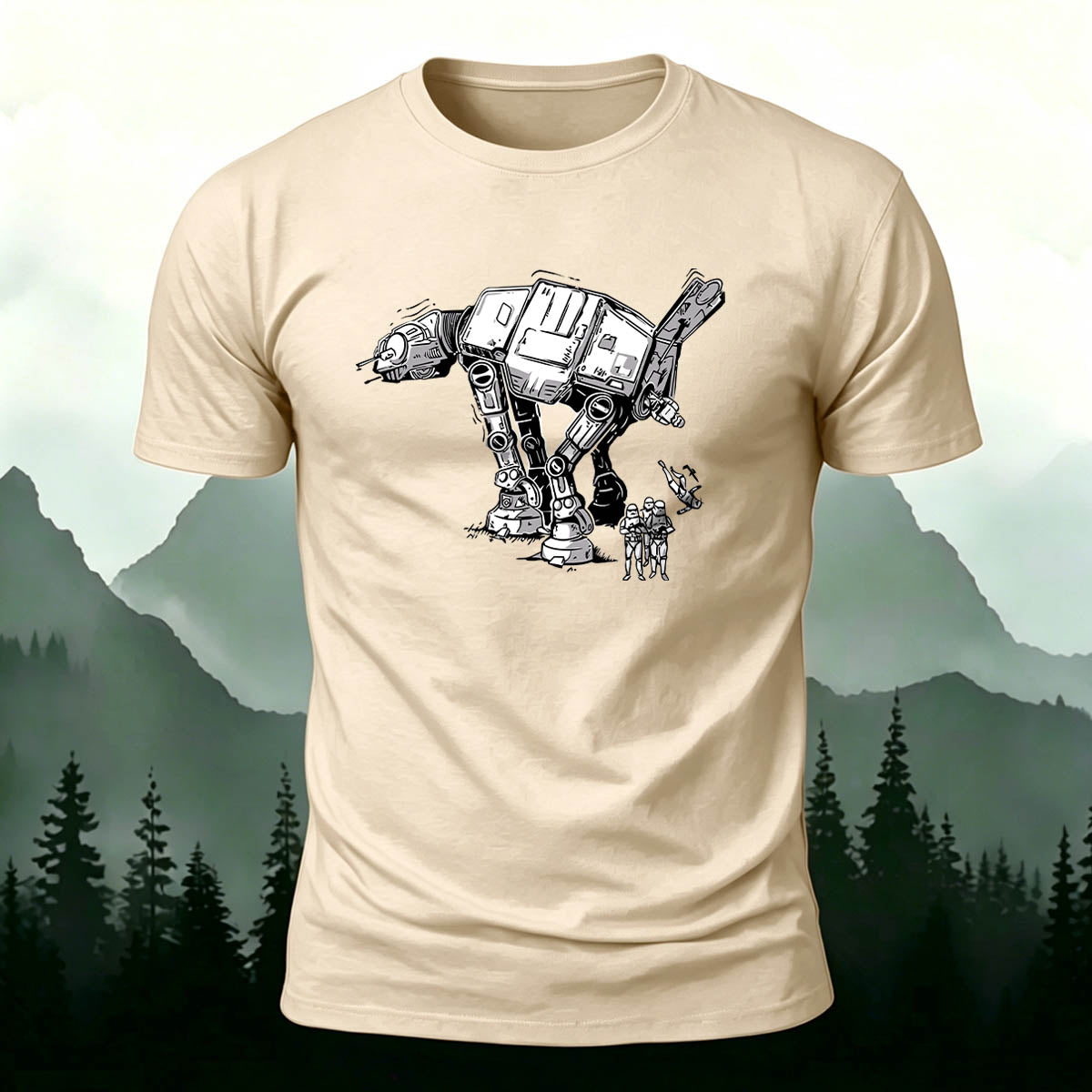 Sci-Fi ATAT Trooper Premium Cotton Casual Tee