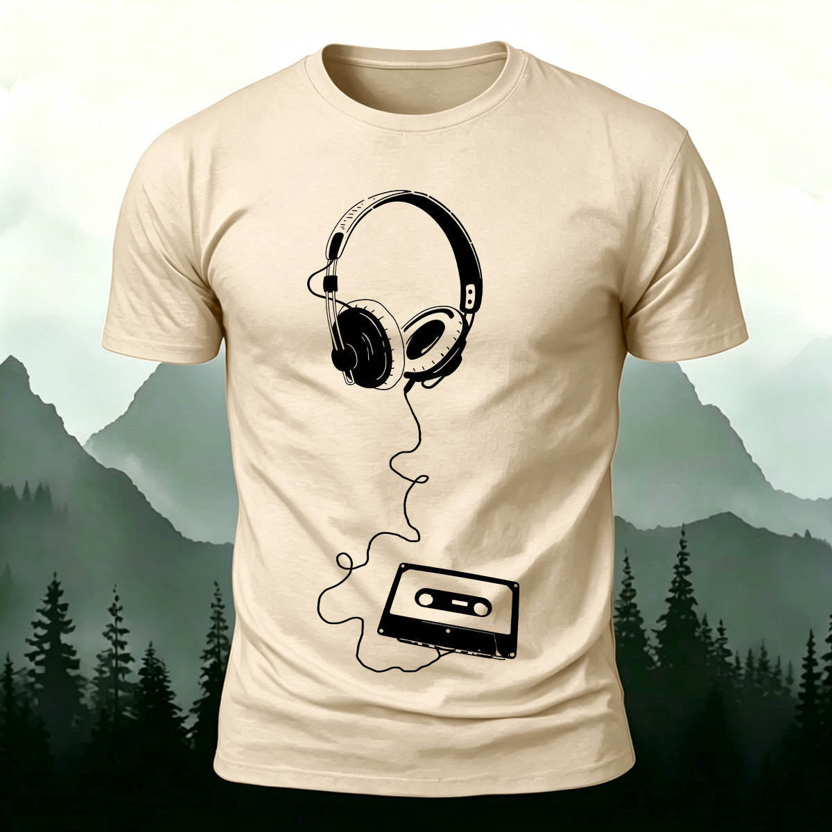 Retro 90s Music Tape Premium Cotton Casual Tee