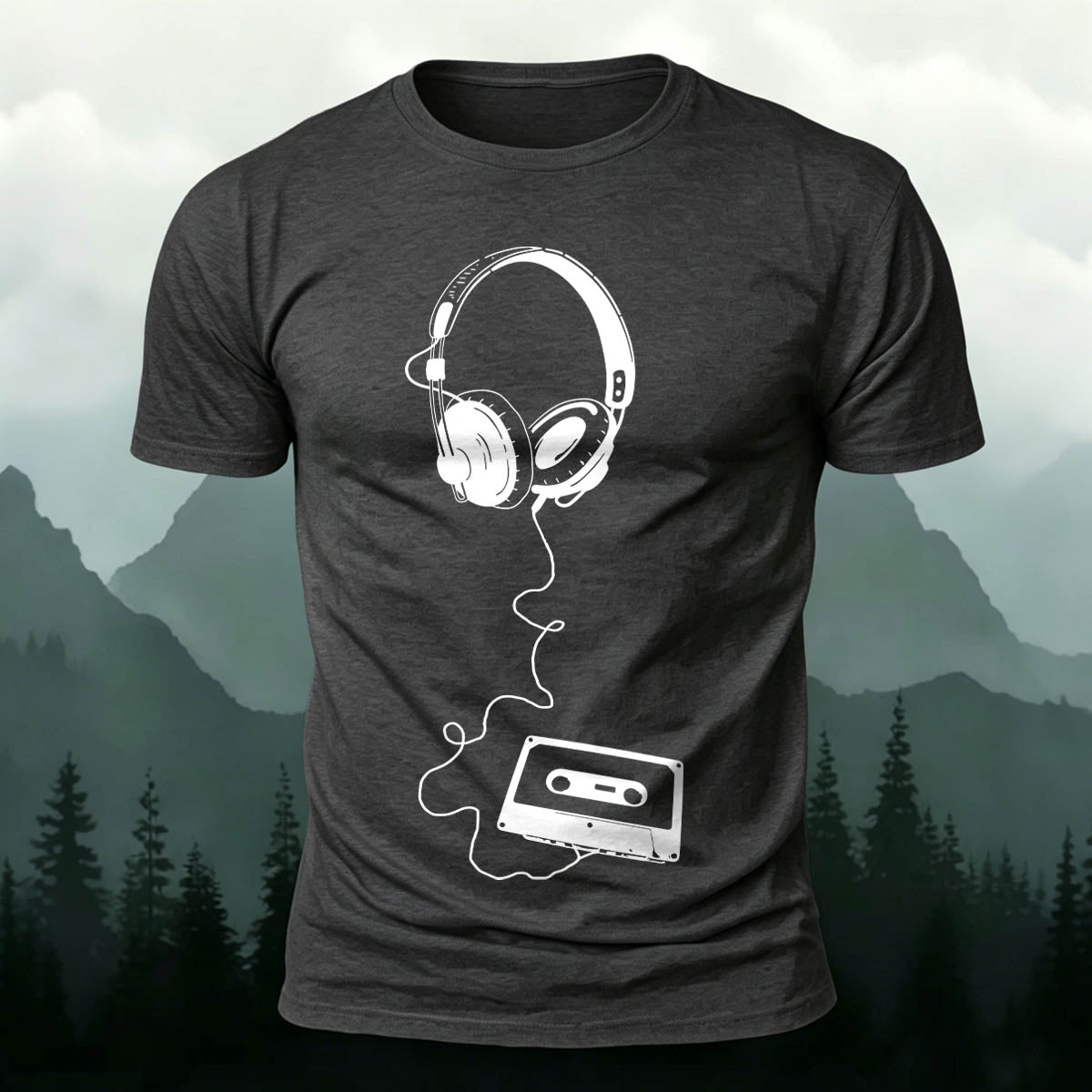 Retro 90s Music Tape Premium Cotton Casual Tee