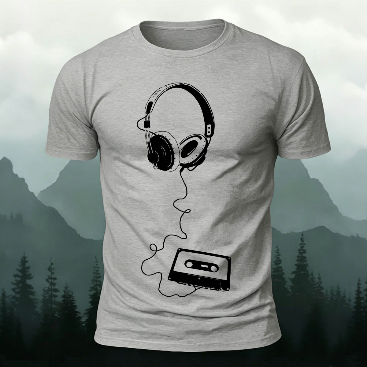 Retro 90s Music Tape Premium Cotton Casual Tee