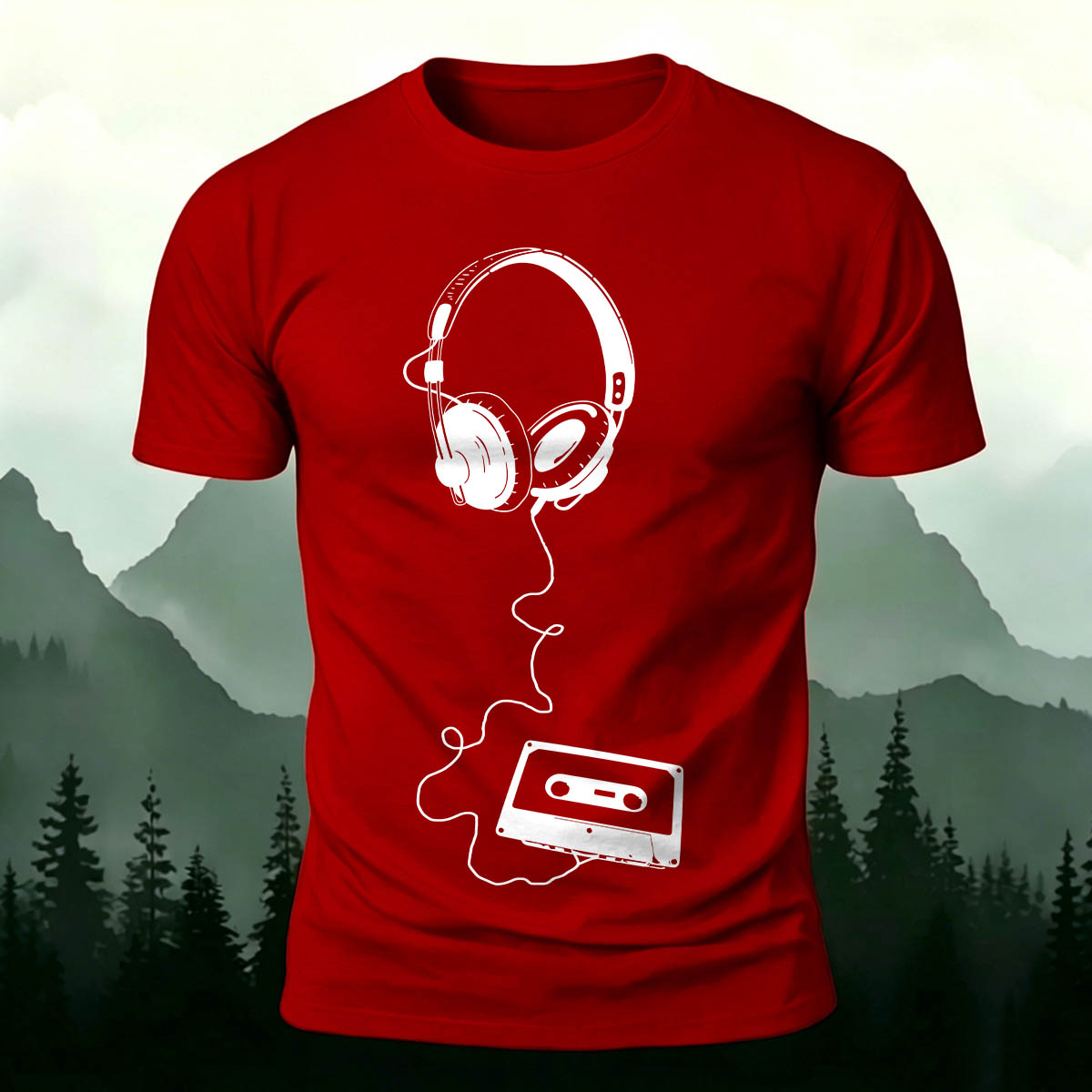 Retro 90s Music Tape Premium Cotton Casual Tee