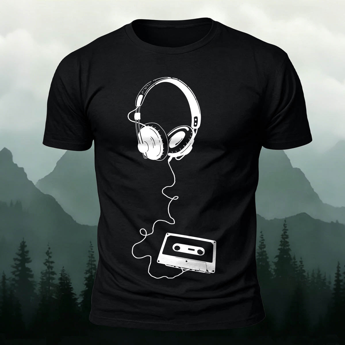 Retro 90s Music Tape Premium Cotton Casual Tee