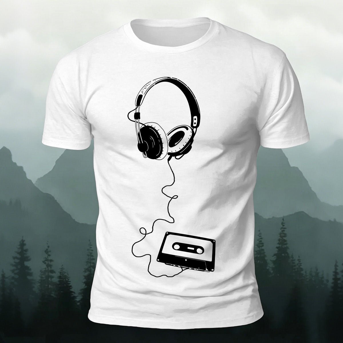 Retro 90s Music Tape Premium Cotton Casual Tee