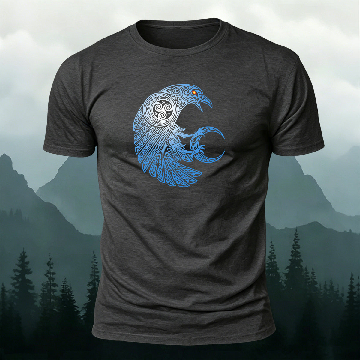 Celtic Knot Raven Totem Mysterious Casual T-Shirt