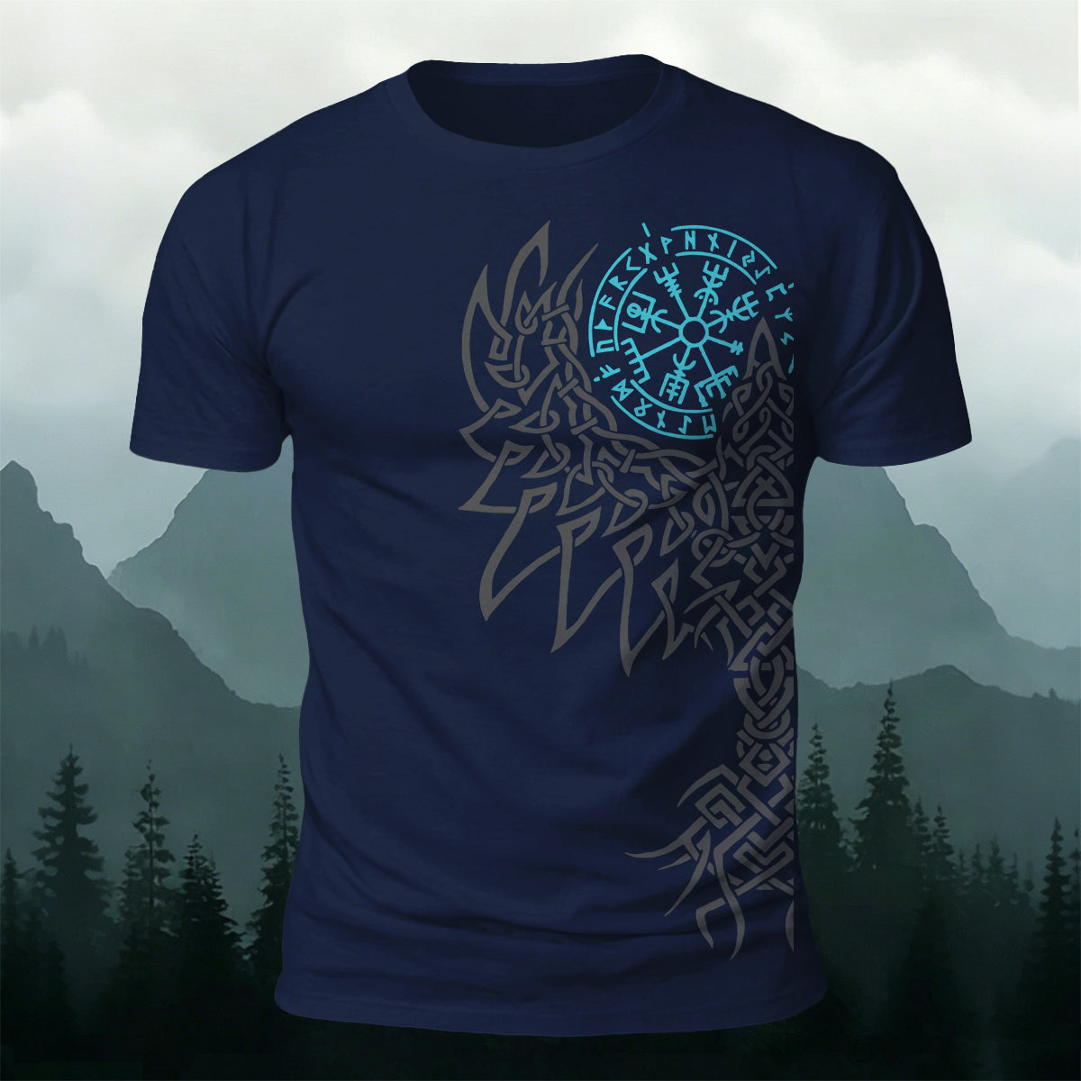 Viking Wolf Knotwork Casual Premium Cotton T-Shirt