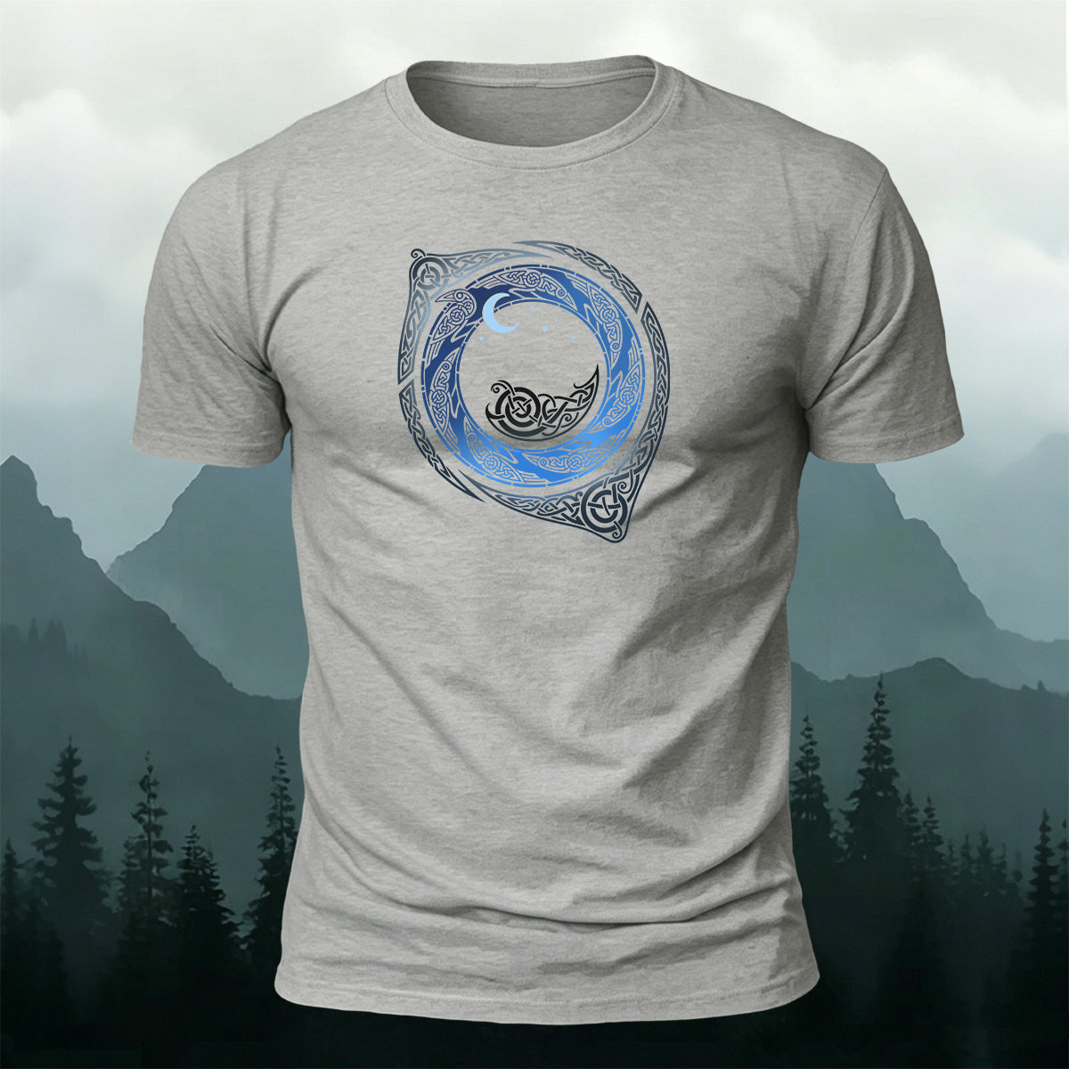 Celtic Moon Circle Totem Mystical Casual Cotton Tee