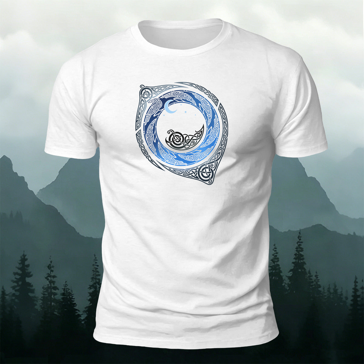 Celtic Moon Circle Totem Mystical Casual Cotton Tee