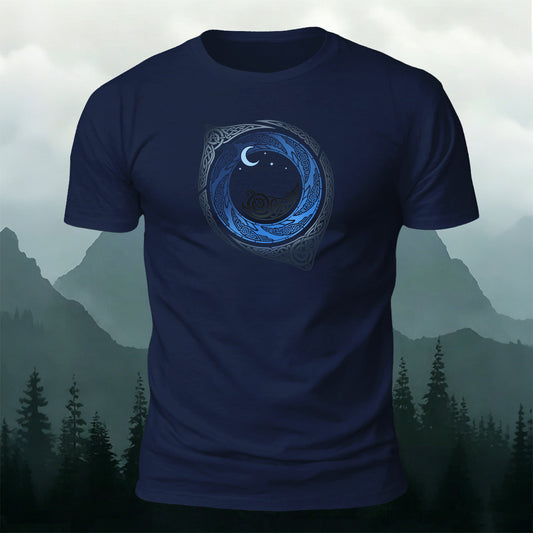 Celtic Moon Circle Totem Mystical Casual Cotton Tee