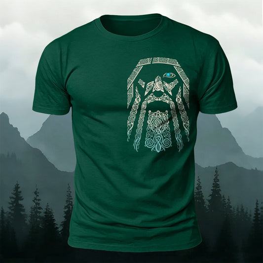 Celtic Odin One-Eyed Totem Casual Cotton T-Shirt