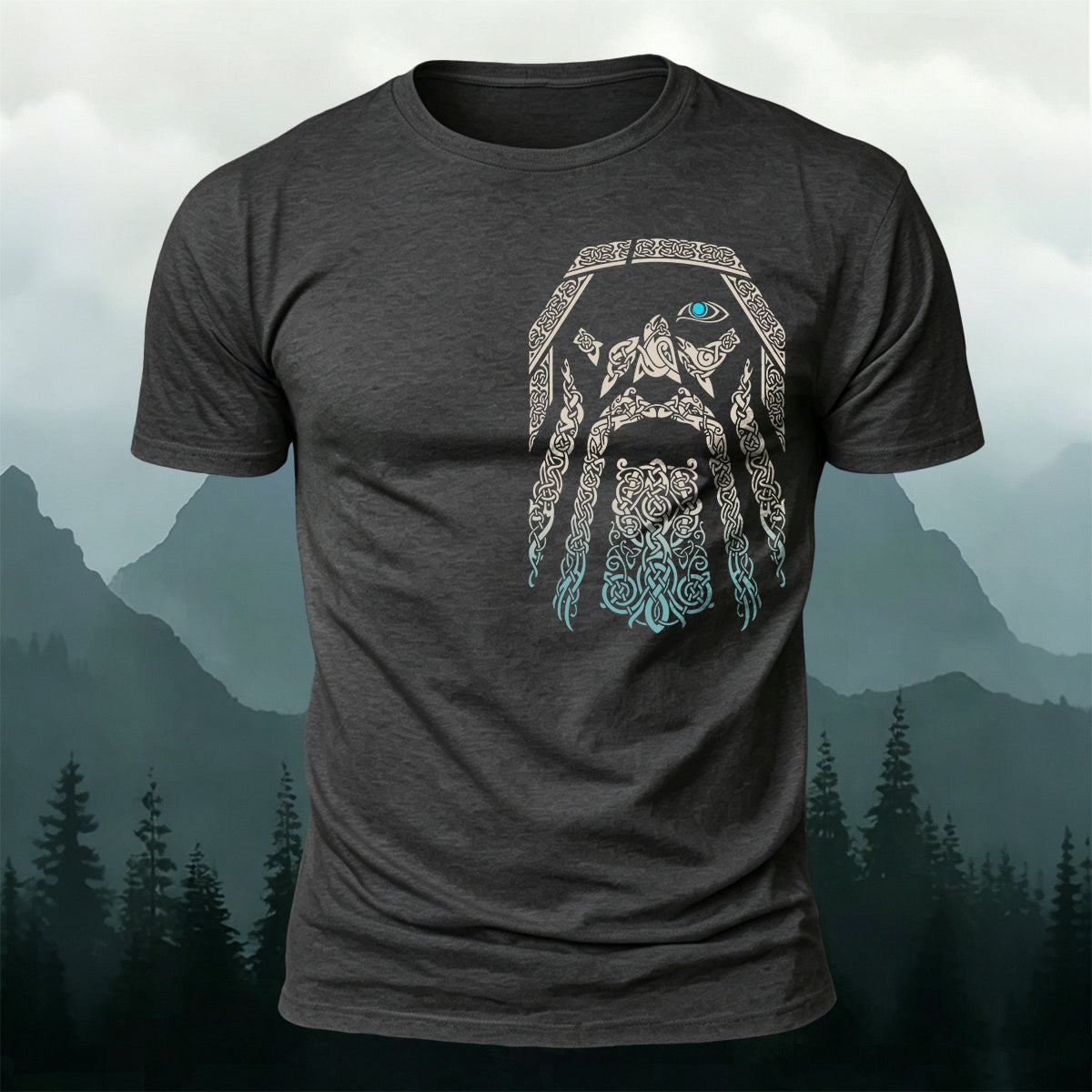 Celtic Odin One-Eyed Totem Casual Cotton T-Shirt