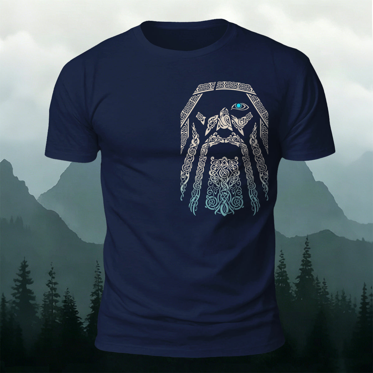 Celtic Odin One-Eyed Totem Casual Cotton T-Shirt