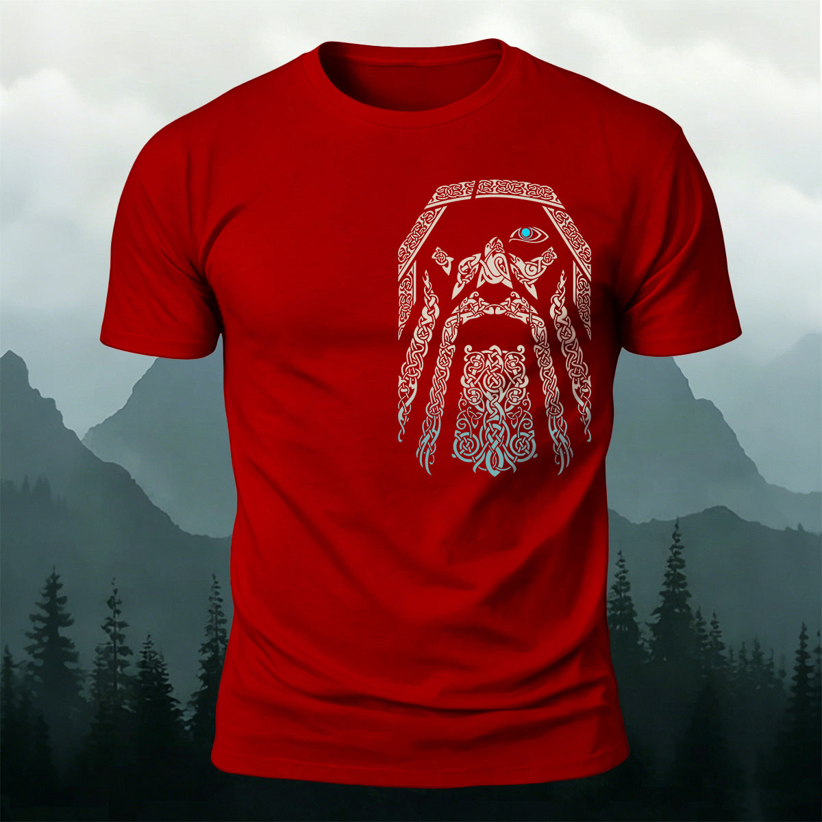 Celtic Odin One-Eyed Totem Casual Cotton T-Shirt