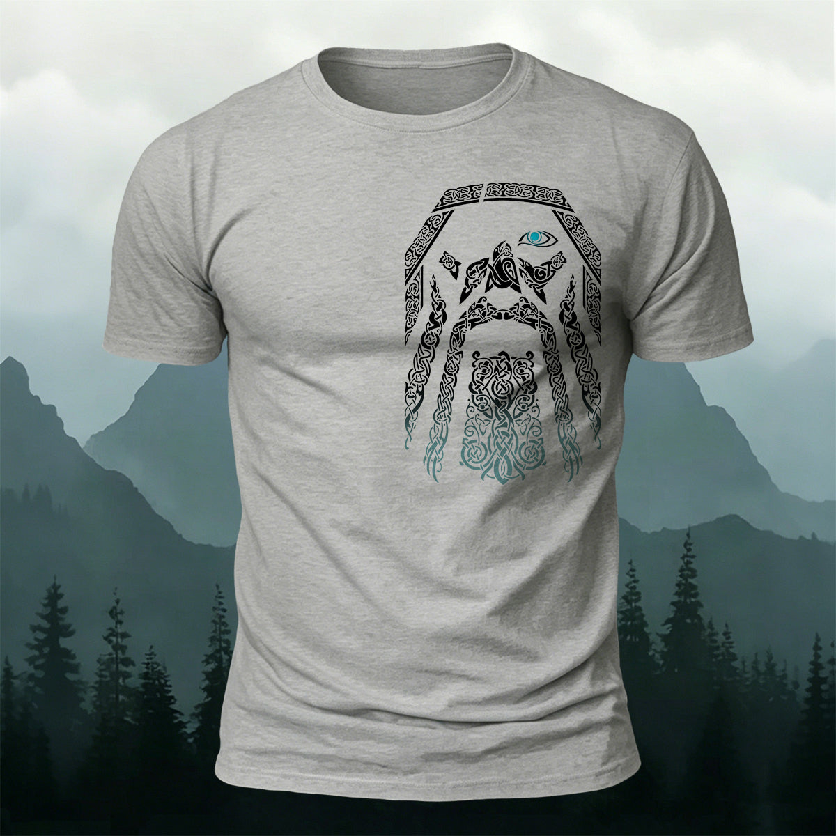 Celtic Odin One-Eyed Totem Casual Cotton T-Shirt