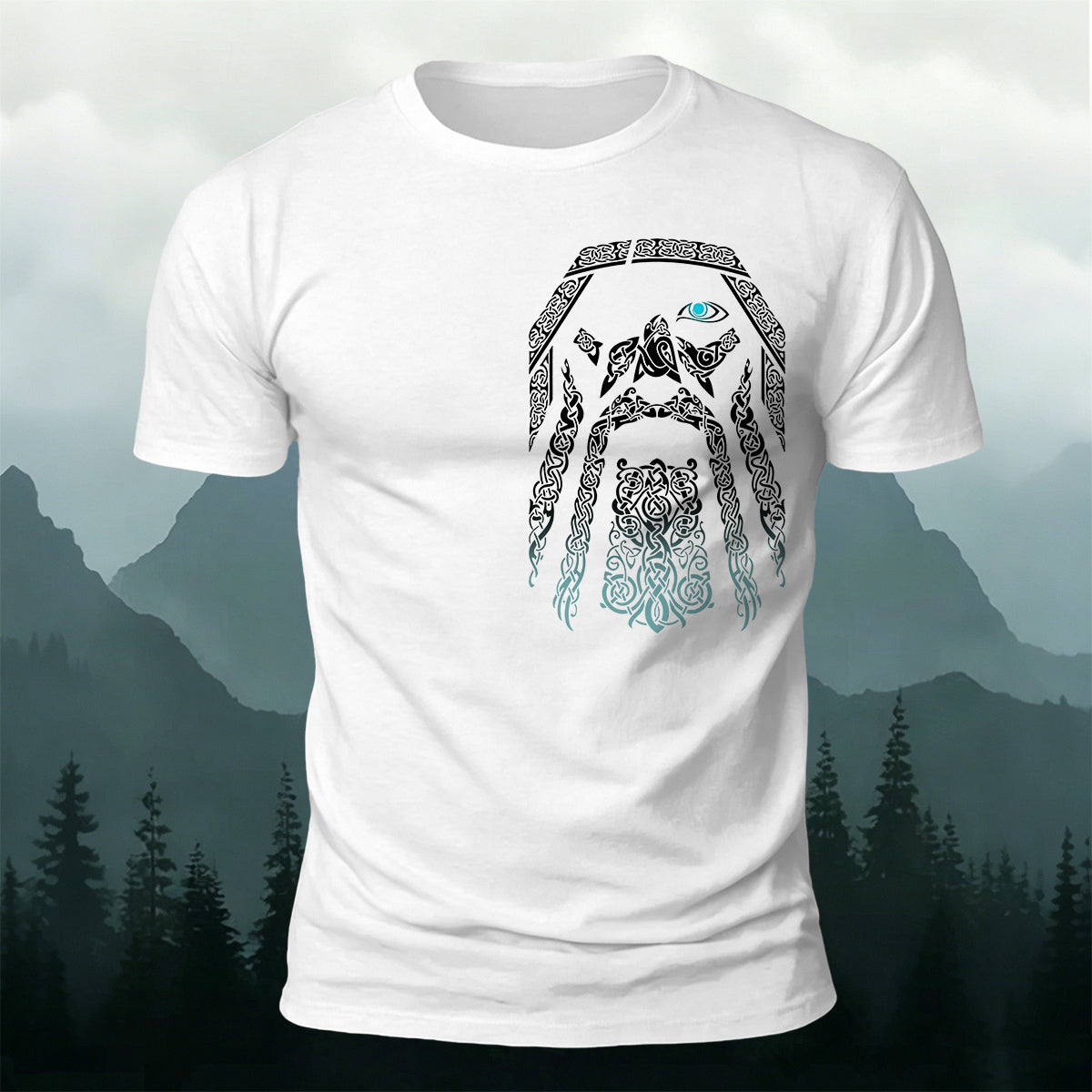 Celtic Odin One-Eyed Totem Casual Cotton T-Shirt
