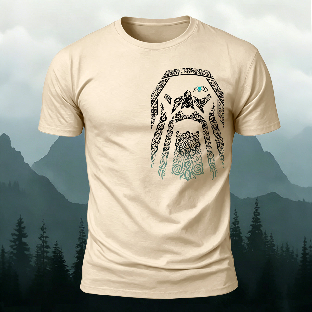 Celtic Odin One-Eyed Totem Casual Cotton T-Shirt