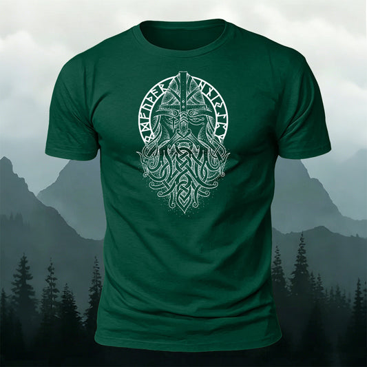 ヴィンテージ バイキング戦士 ケルトのトーテム デイリー カジュアルTシャツ