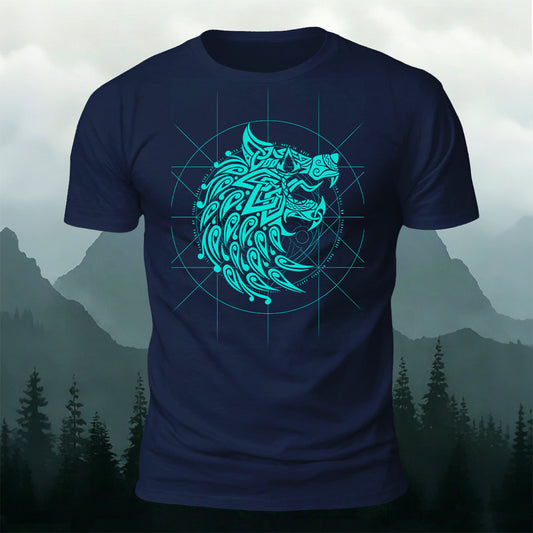 ノルディックウルフ コンパスグラフィック プレミアムコットンTシャツ