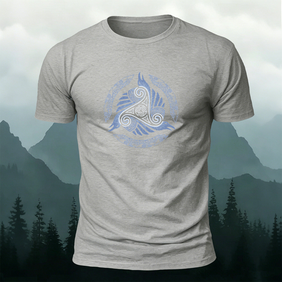 Celtic Triple Raven Totem Casual Skin-Friendly T-Shirt