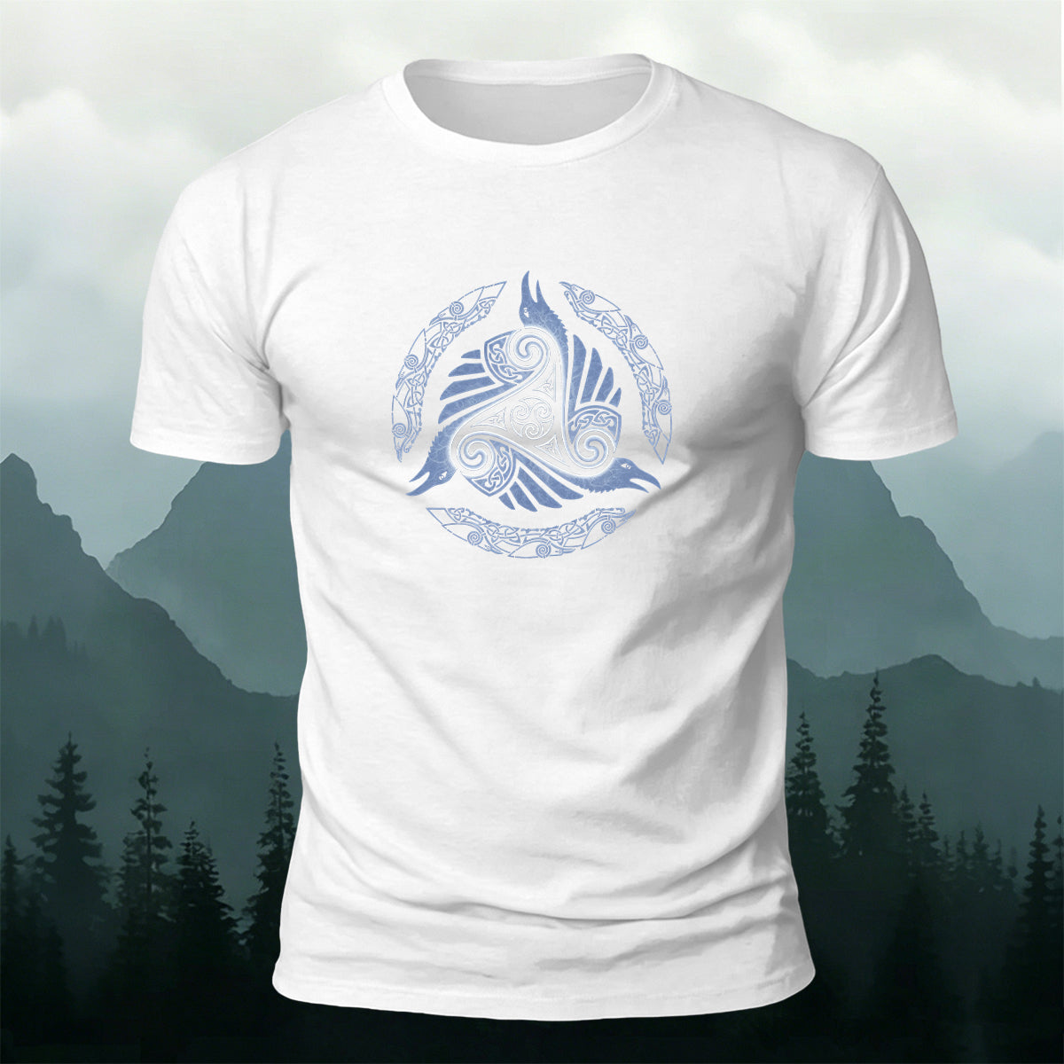 Celtic Triple Raven Totem Casual Skin-Friendly T-Shirt