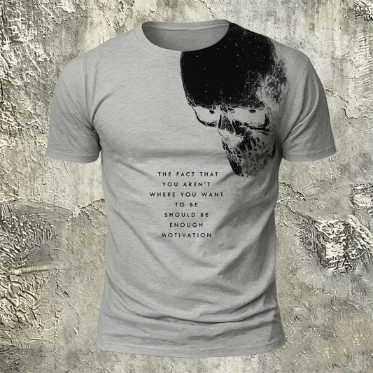 Sublimation Skull Motivational Quote Dark Art T-Shirt