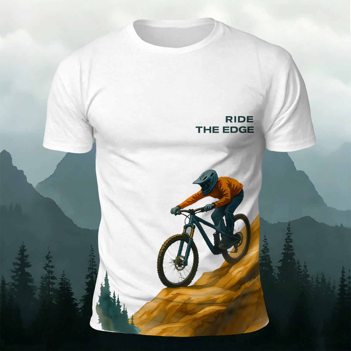 Sublimation Ride The Edge MTB Rider Casual Tee