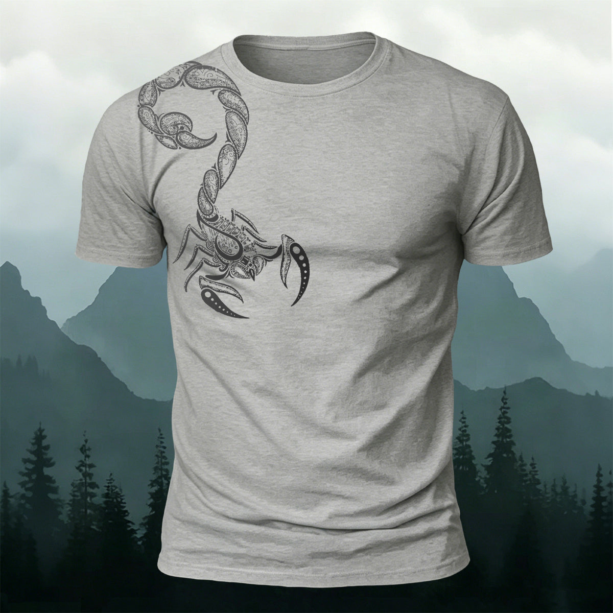 Sublimation Ornate Tribal Scorpion Casual T-Shirt