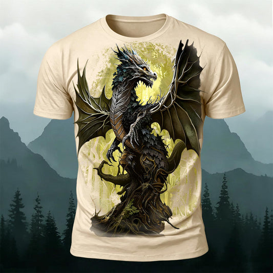 Sublimation Forest Dragon Fantasy Casual T-Shirt