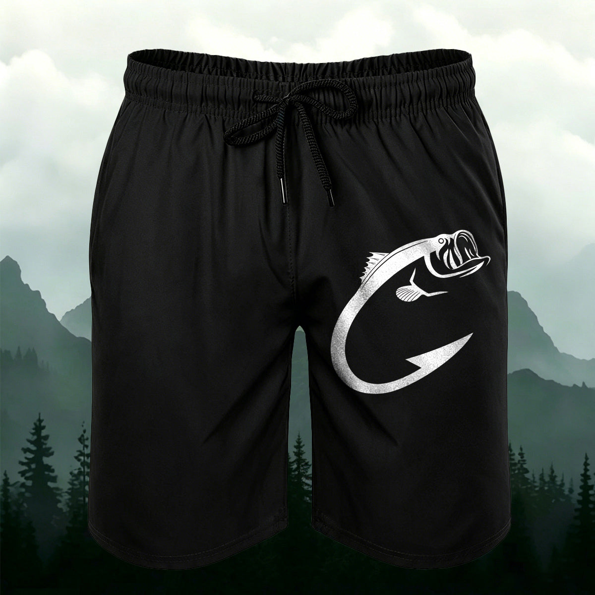 Simple Fishing-Inspired Details Men's Casual Shorts