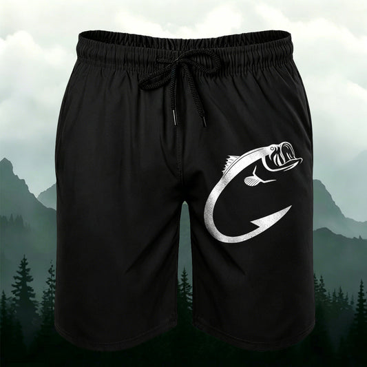 Simple Fishing-Inspired Details Men's Casual Shorts