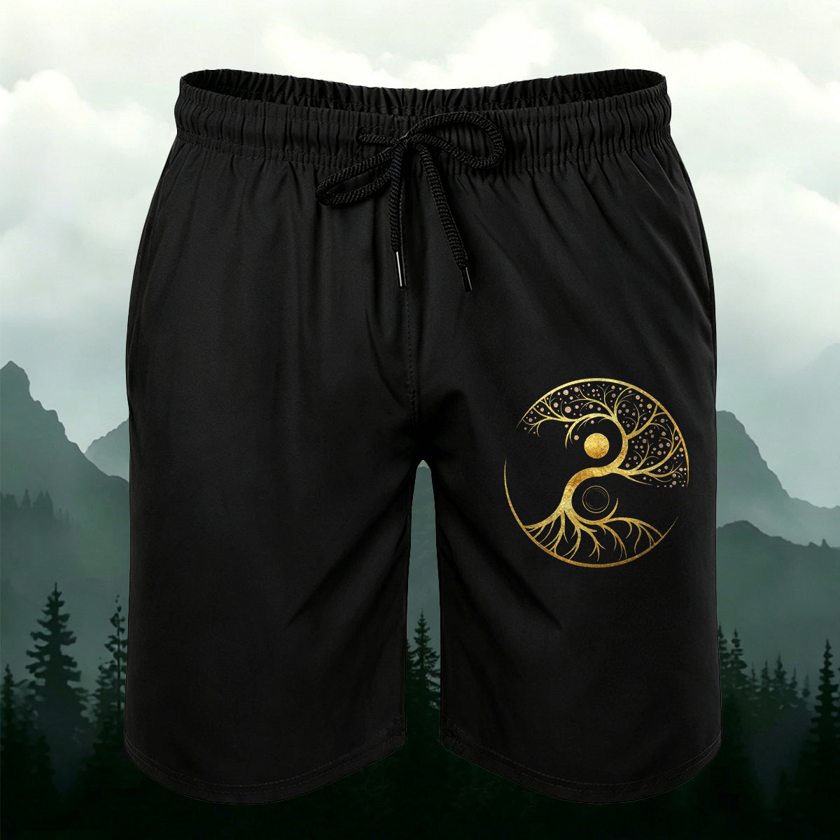 Yin Yang Tree of Life Outdoor Casual Shorts