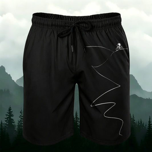 Mountain Cycling Line Silhouette Outdoor Casual Shorts