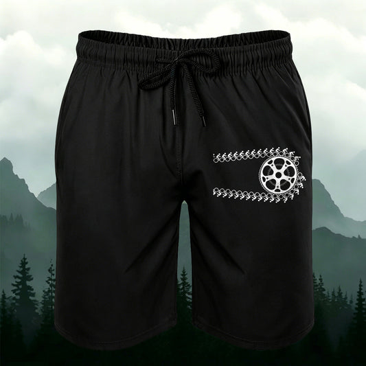 Bicycle Chain Crankset Outdoor Casual Shorts