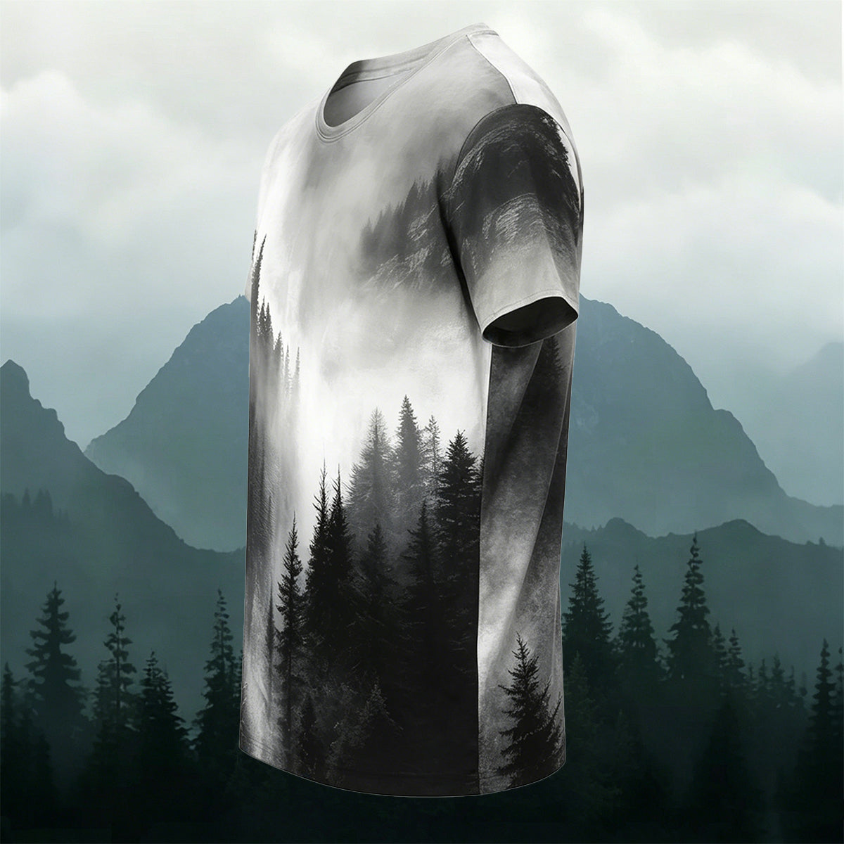 Sublimation Nature Misty Woods Landscape Outdoor Tee