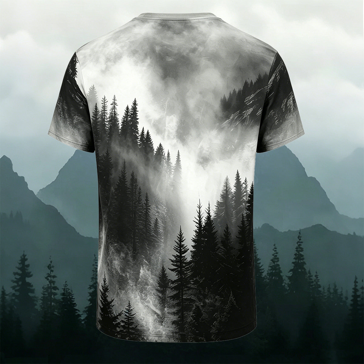 Sublimation Nature Misty Woods Landscape Outdoor Tee