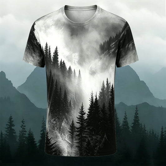 Sublimation Nature Misty Woods Landscape Outdoor Tee