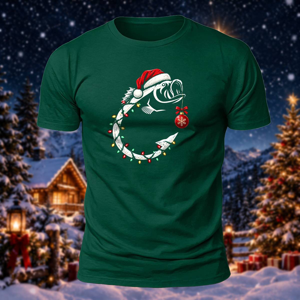 Christmas Fishing Lover Casual Premium Cotton Tee