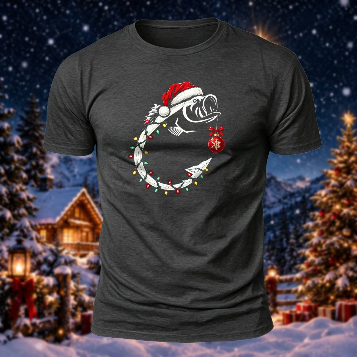 Christmas Fishing Lover Casual Premium Cotton Tee