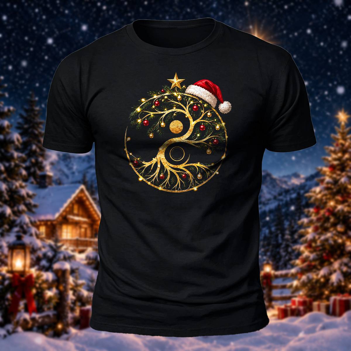 Christmas Spiritual Tree Lover Casual Cotton T-Shirt