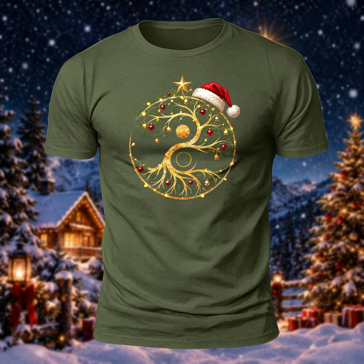 Christmas Spiritual Tree Lover Casual Cotton T-Shirt