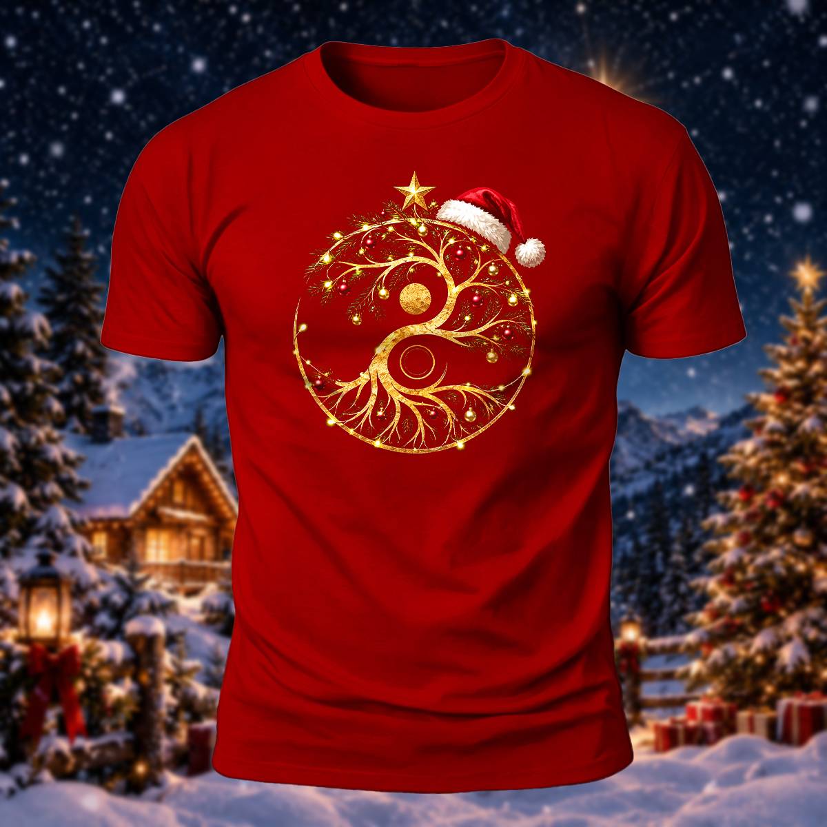 Christmas Spiritual Tree Lover Casual Cotton T-Shirt