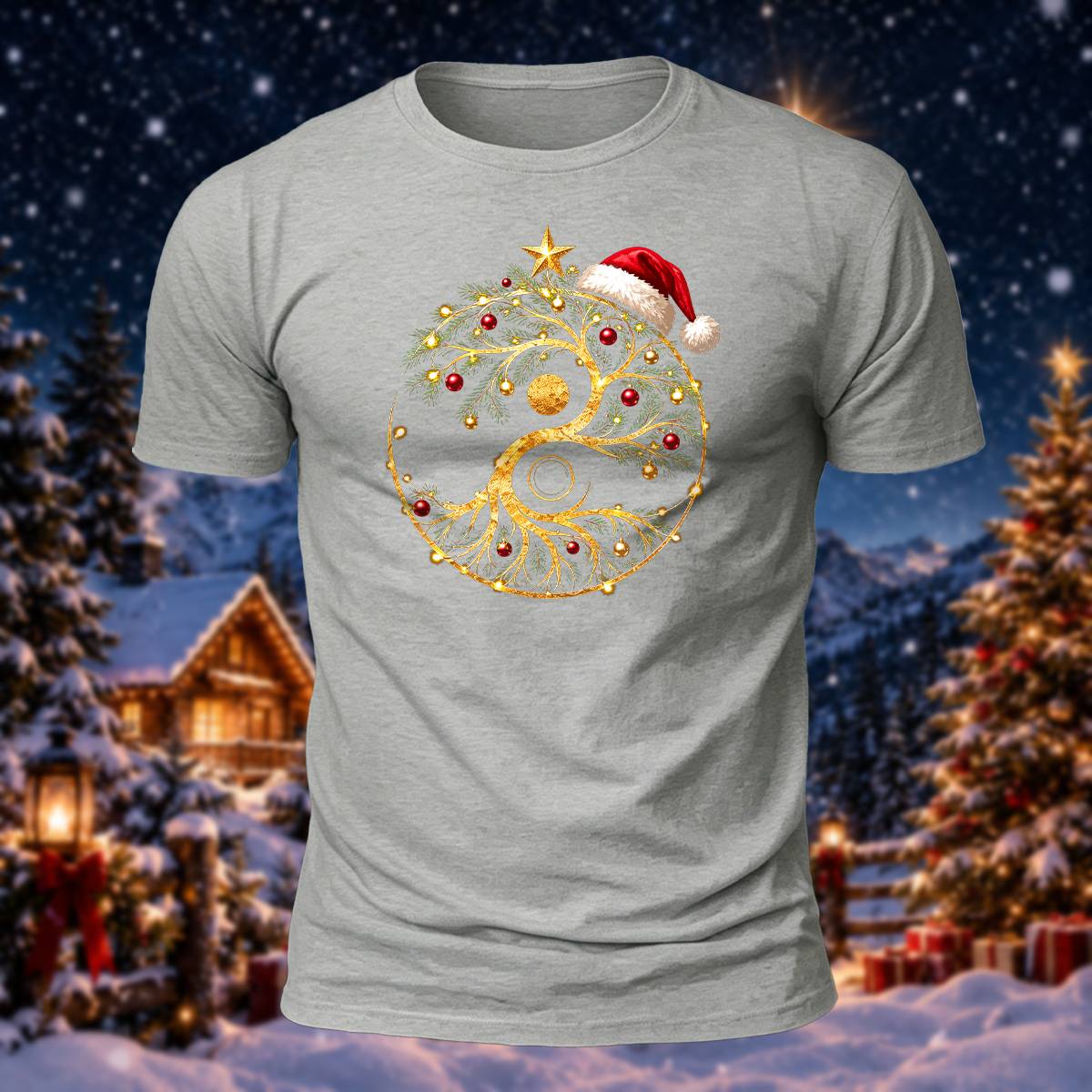 Christmas Spiritual Tree Lover Casual Cotton T-Shirt