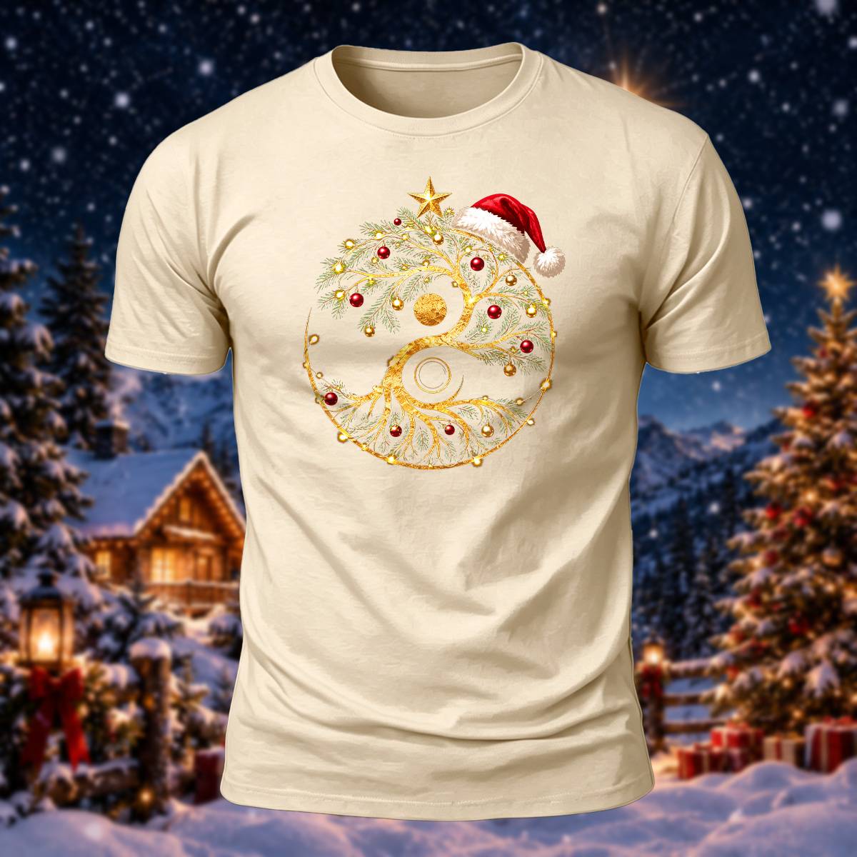 Christmas Spiritual Tree Lover Casual Cotton T-Shirt