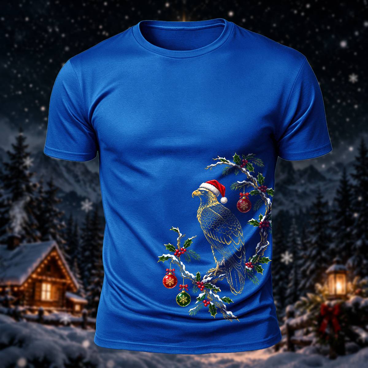 Christmas Eagle Lover Casual Short Sleeve Tee