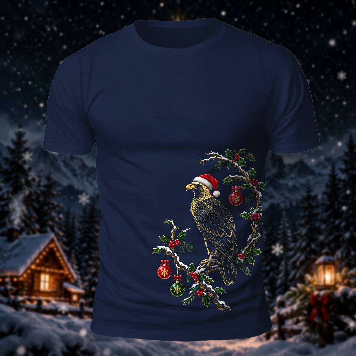 Christmas Eagle Lover Casual Short Sleeve Tee