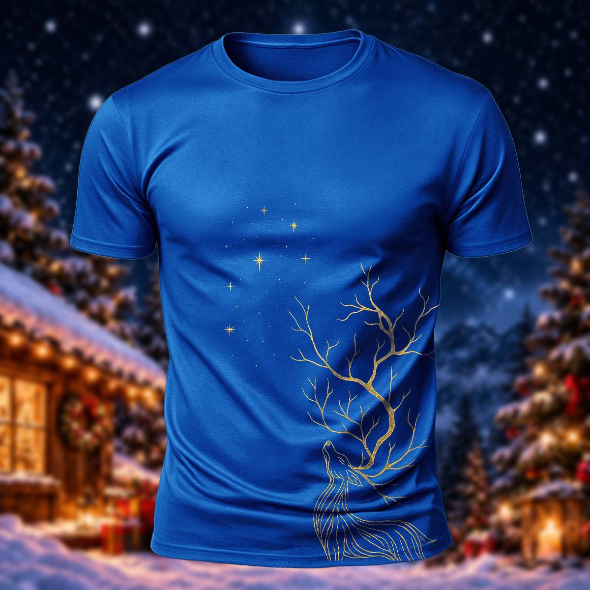 Elegant Christmas Deer Lover Casual Short Sleeve Tee